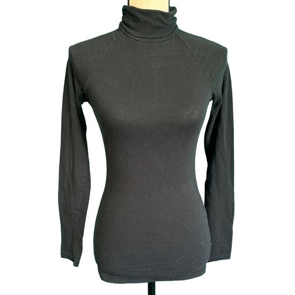 Decree Basic Black Long Sleeve Turtleneck Top Women's Small - Picture 1 of 11